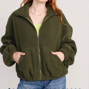 Old Navy Olive Green Sherpa Jacket
